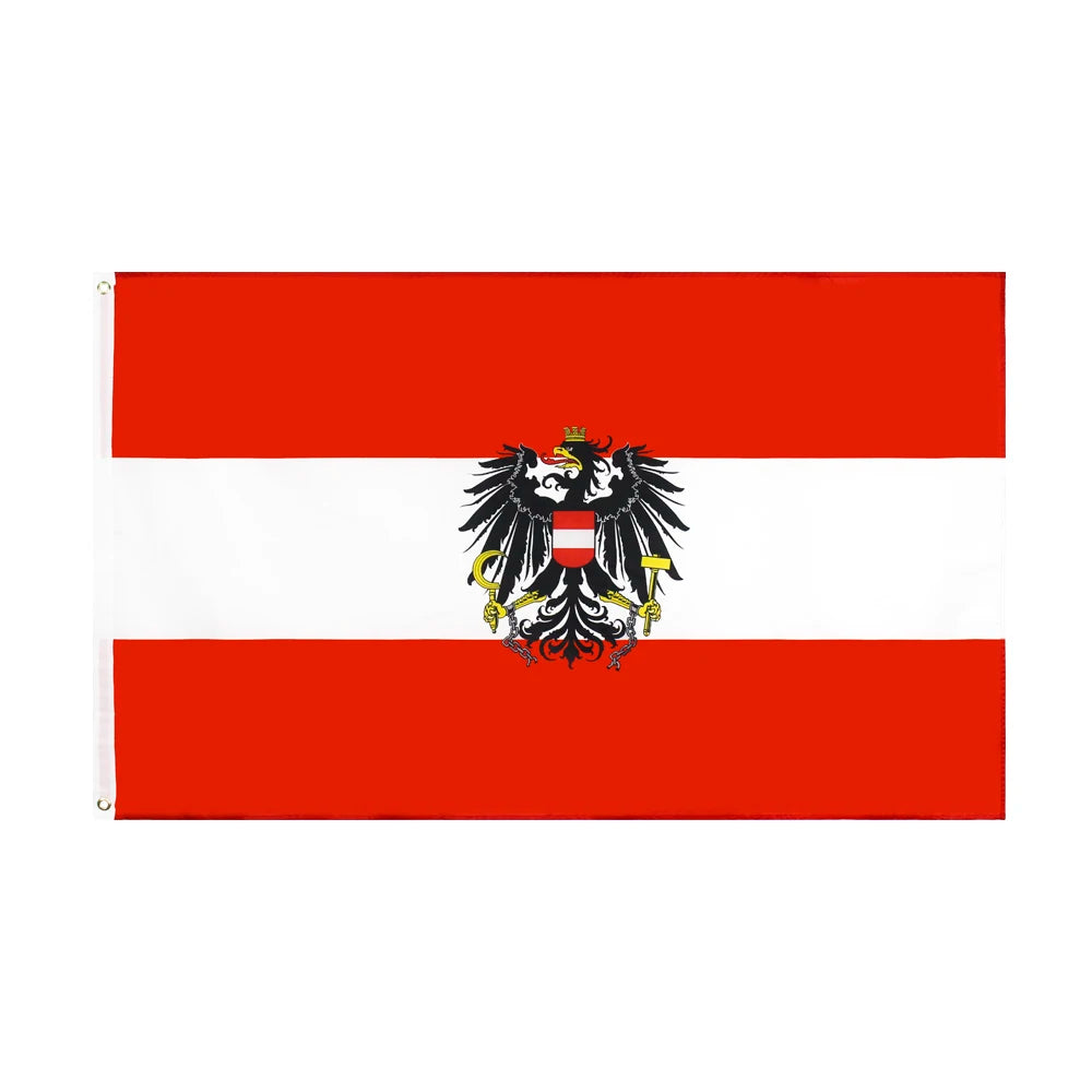 Austria Eagle National Flags 90x150cm with Coat of Arms Austrian Emblem Country Flag polyester For Decoration