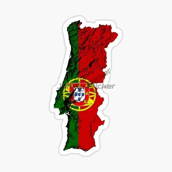 Portugal Flag Map National Emblem Creative PVC Sticker for Decorate Car Motorcycle Bicycle Helmet Window Wall Decal Accessories