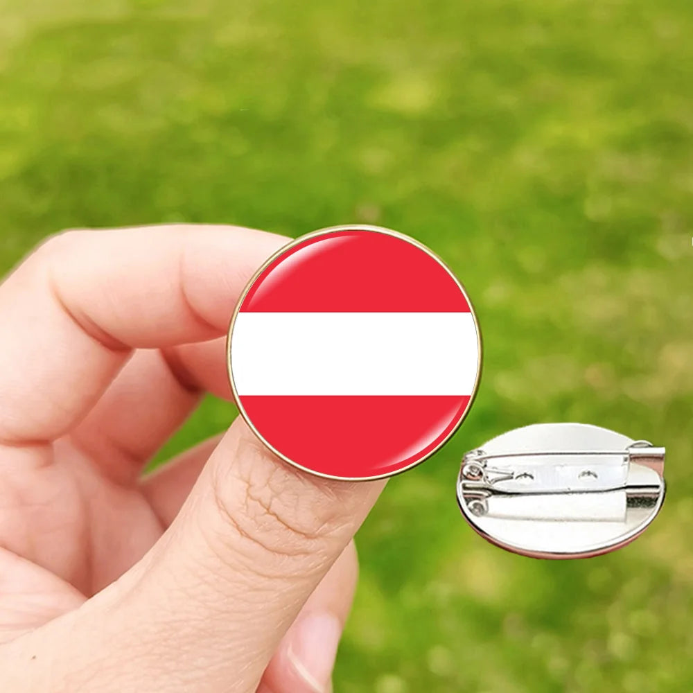24 Football Flag Badge Pins Scotland Hungary Italy Croatia Spain Denmark England Serbia Romania Belgium Portugal Georgia Brooch