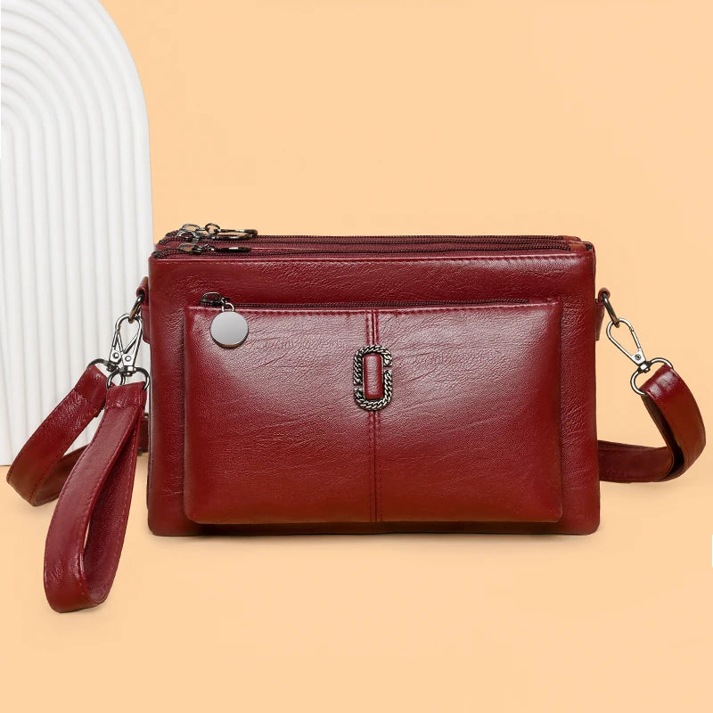 Fashion Women's Small Purse PU Leather Luxury Multi Layered Messenger Handbag