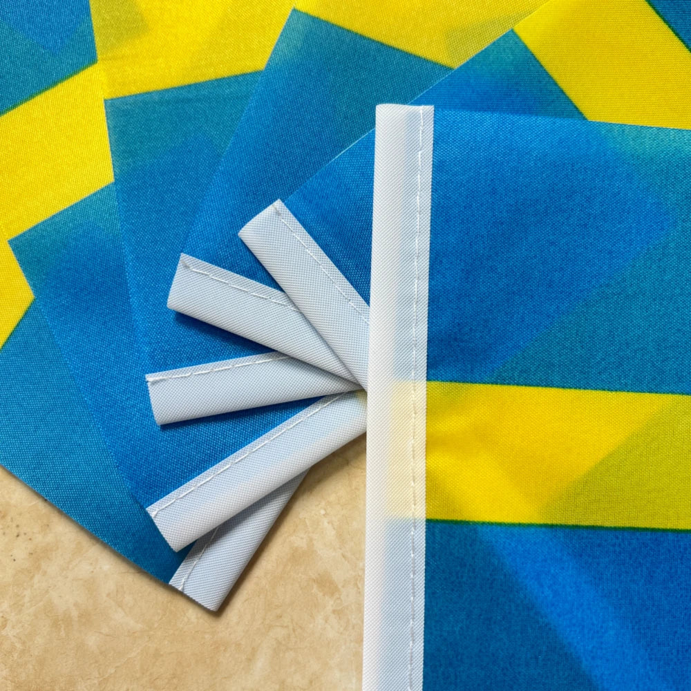 Sweden Hand flag 14x21cm double-sided permeable polyester Swedish hand flag decorated for holiday party sports