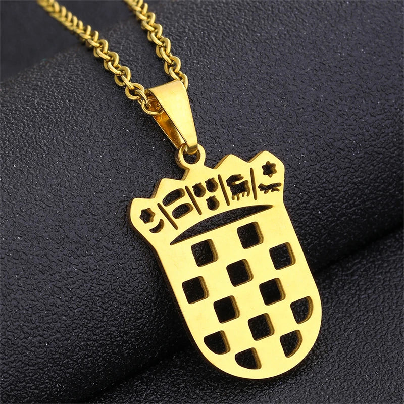 New Europe map Croatia Flag Charm Pendant Necklaces Gold Color/Silver Color for Women Girls the Croatian Jewelry Gifts