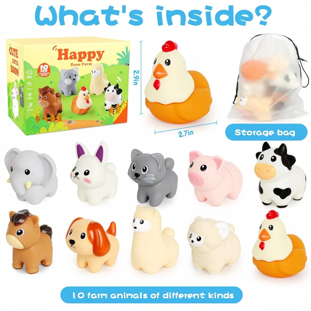 Toddler Toys,Montessori Preschool Learning Activities Animal Toy for Boys Girls,10 pcs Little People Animals Matching Games Fine