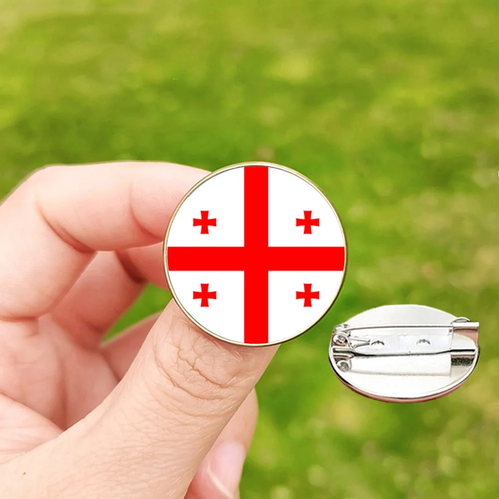 24 Football Flag Badge Pins Scotland Hungary Italy Croatia Spain Denmark England Serbia Romania Belgium Portugal Georgia Brooch