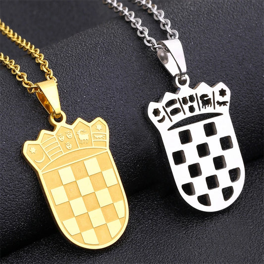 New Europe map Croatia Flag Charm Pendant Necklaces Gold Color/Silver Color for Women Girls the Croatian Jewelry Gifts