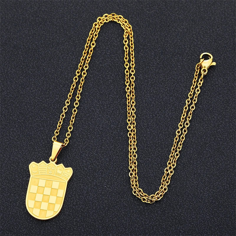 New Europe map Croatia Flag Charm Pendant Necklaces Gold Color/Silver Color for Women Girls the Croatian Jewelry Gifts
