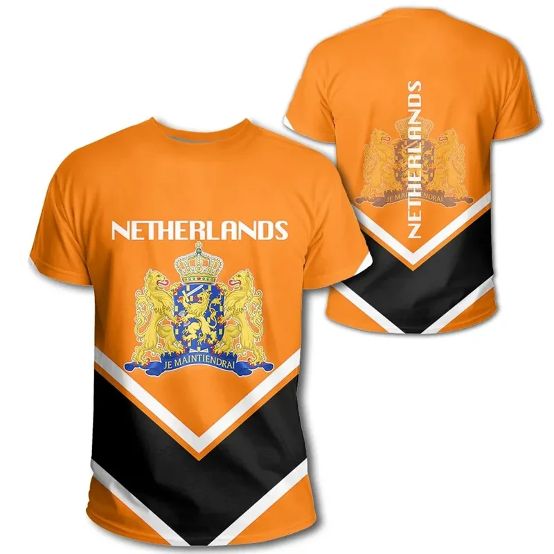NETHERLANDS Flag 3D Print Sport Quick-dry Breathable Men Women T-Shirt Outdoor Football Uniform Team Training Fan Short-sleeve