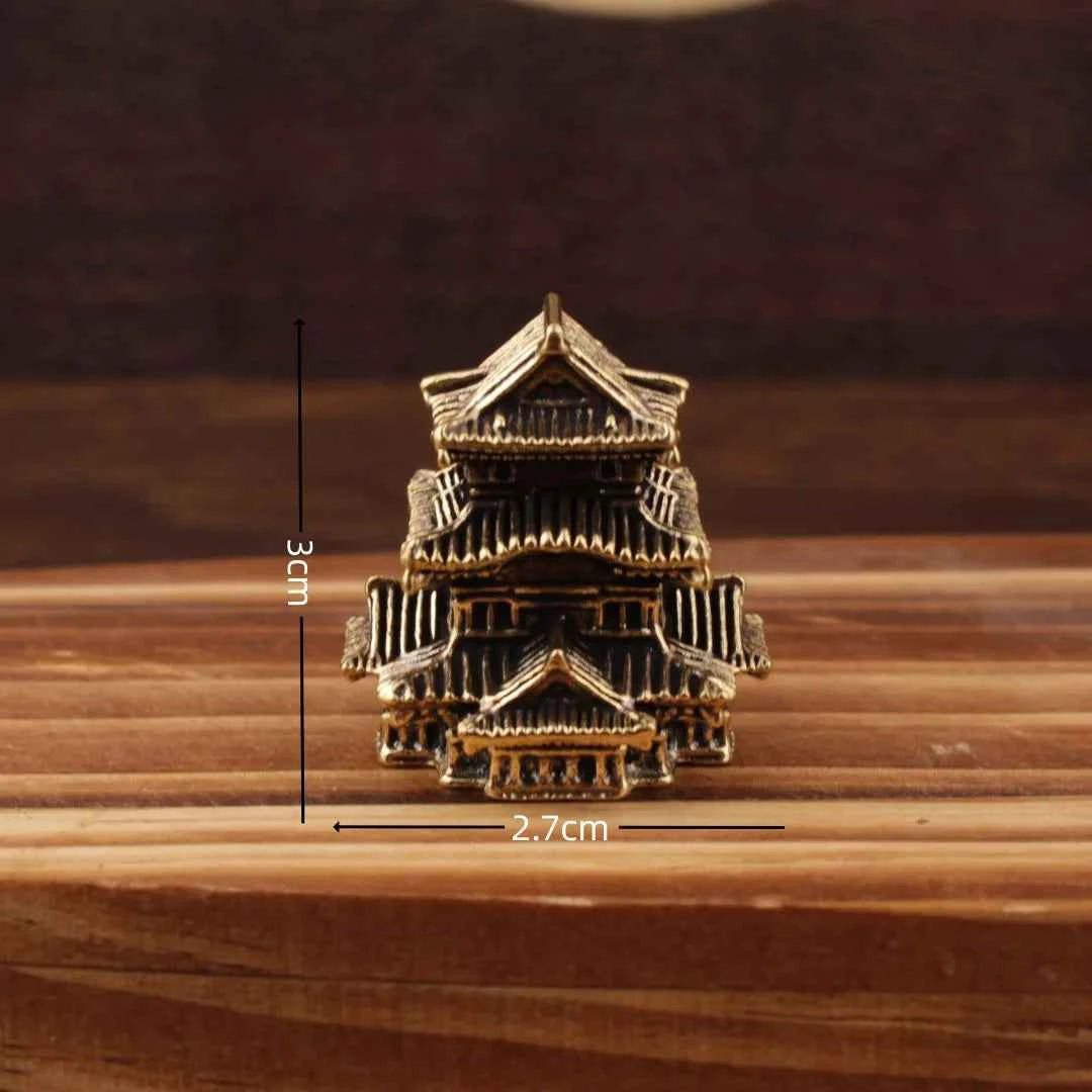 Brass Ancient Architecture Figurines Home Decor Chinese Ancient Buildings Pavilions Fairy Garden Miniatures Fish Tank Decoration