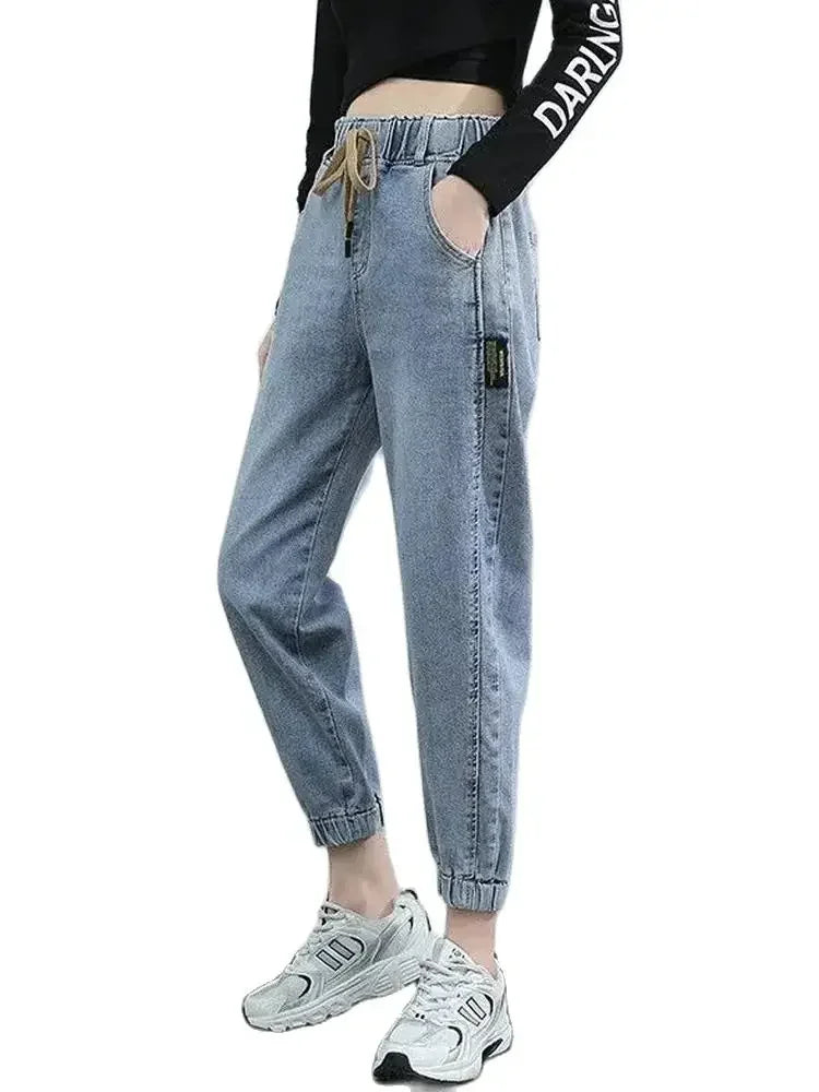 Cargo Korean Version of High Waist Pants Loose Slimming Straight Jean