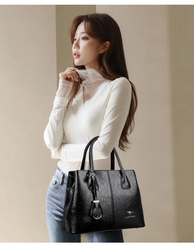 Women's PU Leather Handbags Ladies Large Tote Bag Female Square Shoulder Bags Bolsas Femininas Sac Fashion Crossbody Bags Purse
