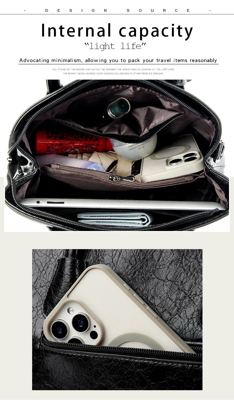 Women's PU Leather Handbags Ladies Large Tote Bag Female Square Shoulder Bags Bolsas Femininas Sac Fashion Crossbody Bags Purse