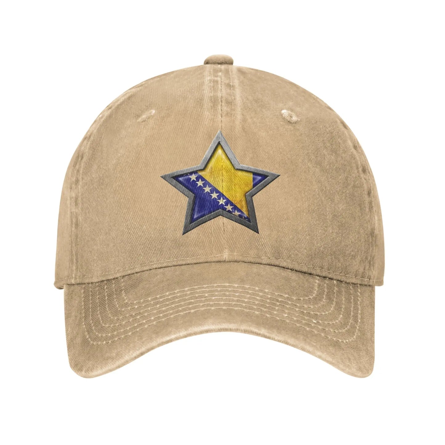 Bosnia and Herzegovina Flag Star Men Women Baseball Cap  Distressed Denim Washed Hats Cap Retro Outdoor Summer  Gift Headwear