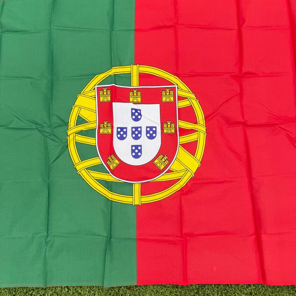 Portugal Flag 150x90cm 3x5 FT with Coat of Arms Polyester Double Stitched Outdoor Indoor Decoration