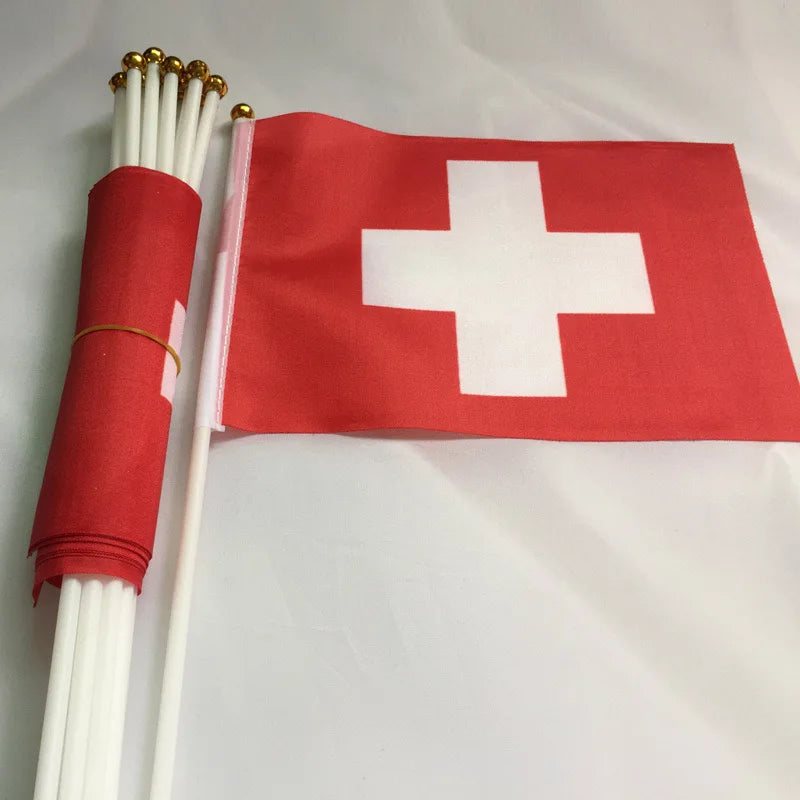 Switzerland Hand Flag 14 * 21cm Switzerland Hand Waving National Flag swiss hand flag
