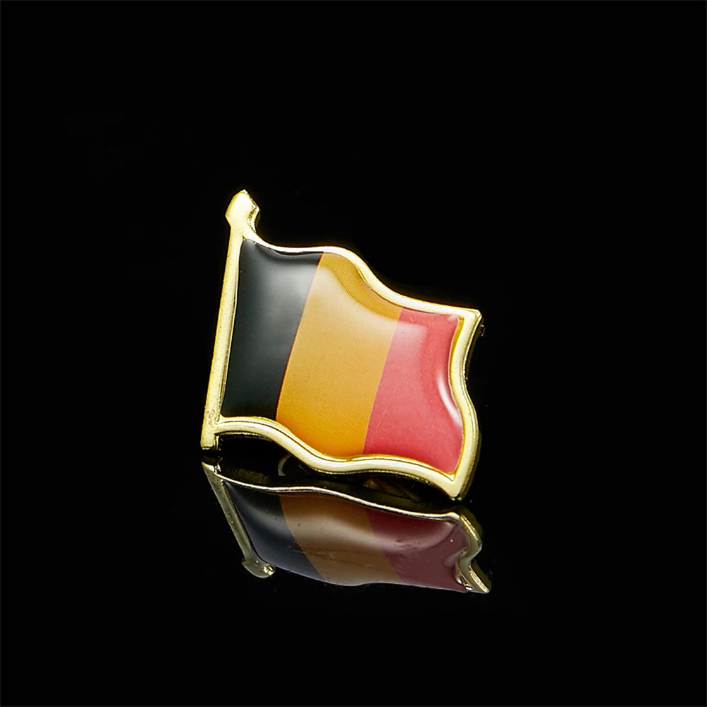 Belgium Flag Epoxy Lapel Pin Badge/Brooch For Casual Suit Clothes Bag Accessories Decoration
