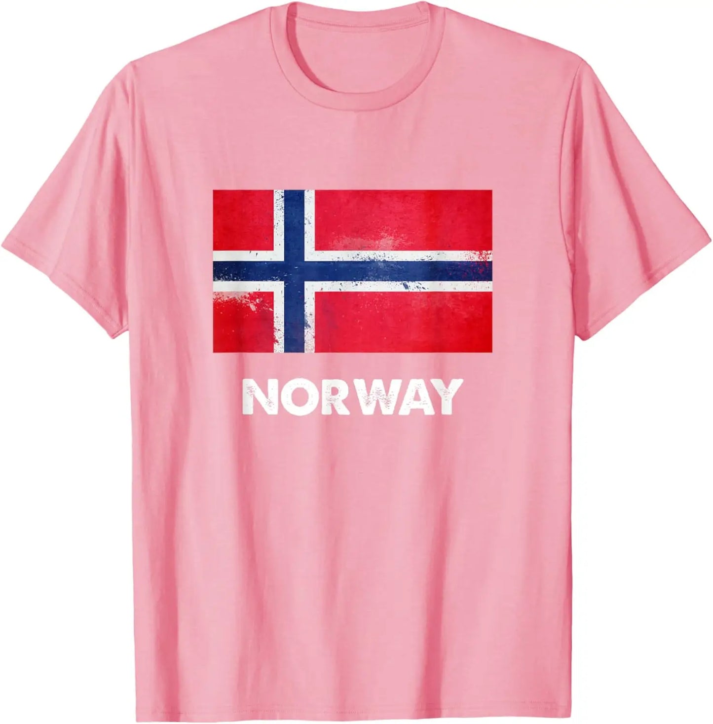 Norway Flag Graphic Short Sleeve T Shirt Patriotic Cotton Crew Neck Tee for Trip