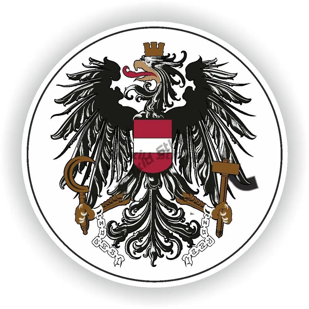 Austria Flag Map Emblem Creative PVC Stickers for Car Truck Bicycle Helmet Motorcycle Window Fridge Wall Decoration Accessories