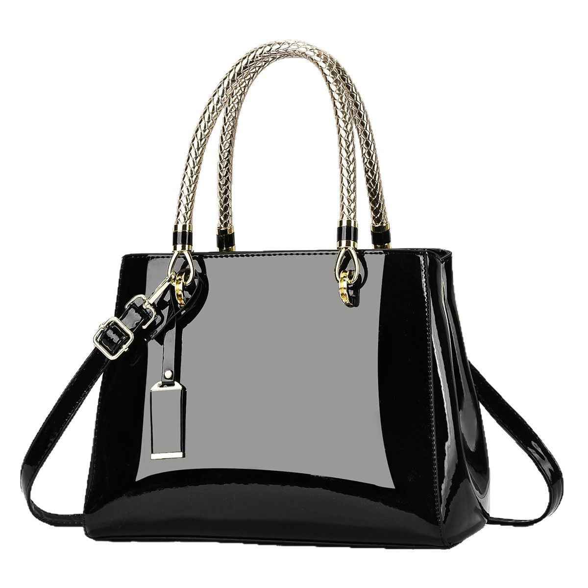 Fashionable Patent Leather Glossy Handbag Large-Capacity Casual Shoulder Crossbody Bag