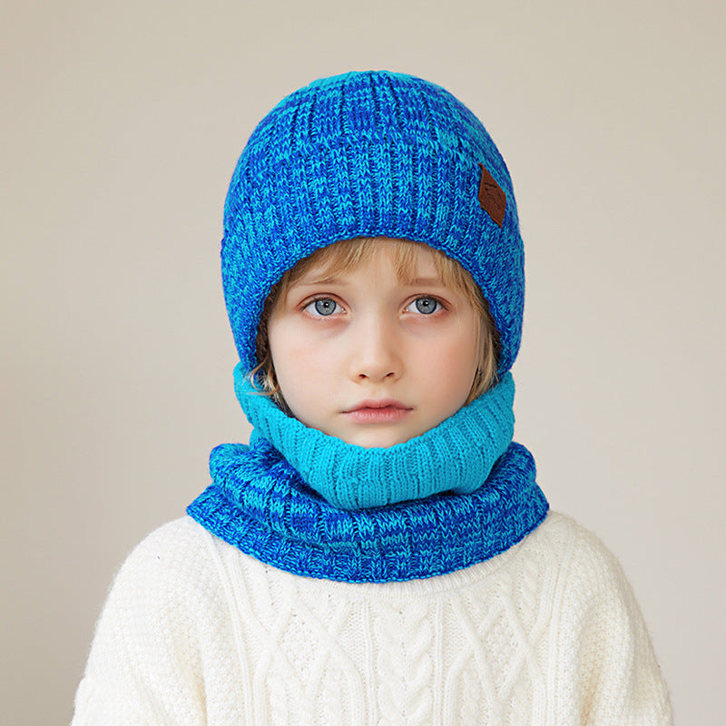 Fleece-lined Knitted Wool Hoodie For Children