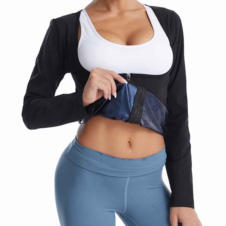 Violent Sweat Suit Women's Belly Contracting Fitness Violently Sweat Short Sleeve Vest