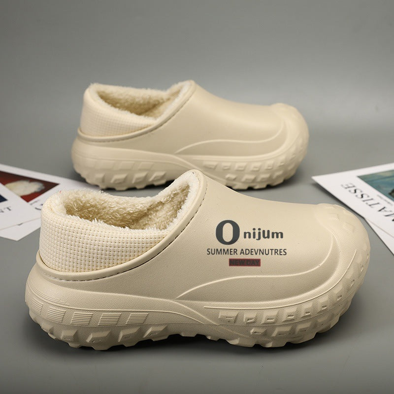 Winter Fleece-lined Warm And Anti-slip Men's Home Cotton Shoes